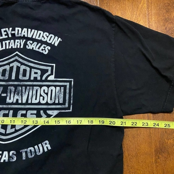 Harley-Davidson Military Sales USA Troops Black T-Shirt Men's Large - Picture 5 of 9
